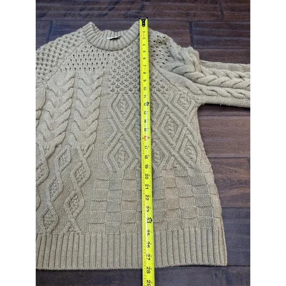 Ami Amalia‎ Cable Knit Sweater Italian Merino WoolBrownWomens Size Medium